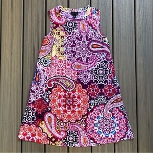 NEW AB Studio Multicolor Paisley Round Neck Shift Dress Size S